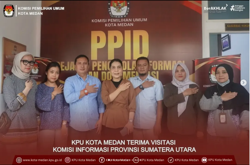 KPU Kota Medan menerima kunjungan Komisi Informasi (KI) Provinsi Sumatera Utara